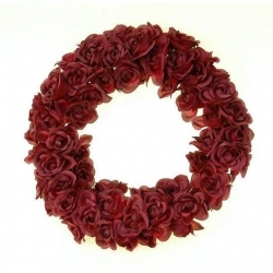 Wianek bordowe różyczki 15,5 cm-1518