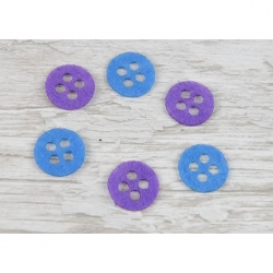 Guziki 1,5cm x 1,5cm Niebieskie i Fioletowe F40-2443